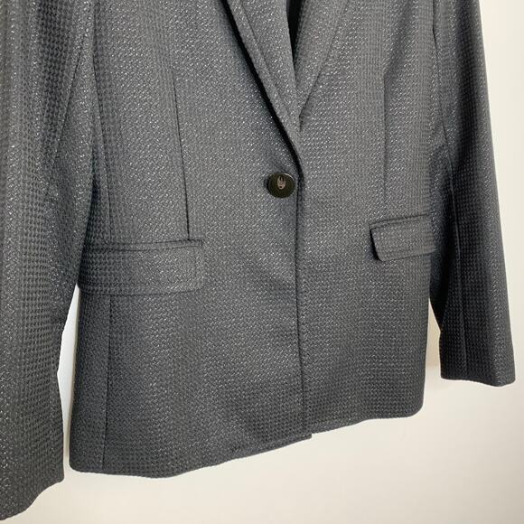 ATM Anthony Thomas Mejillo Black Metallic Sparkle Schoolboy Blazer Jacket Size 6 - Picture 9 of 16